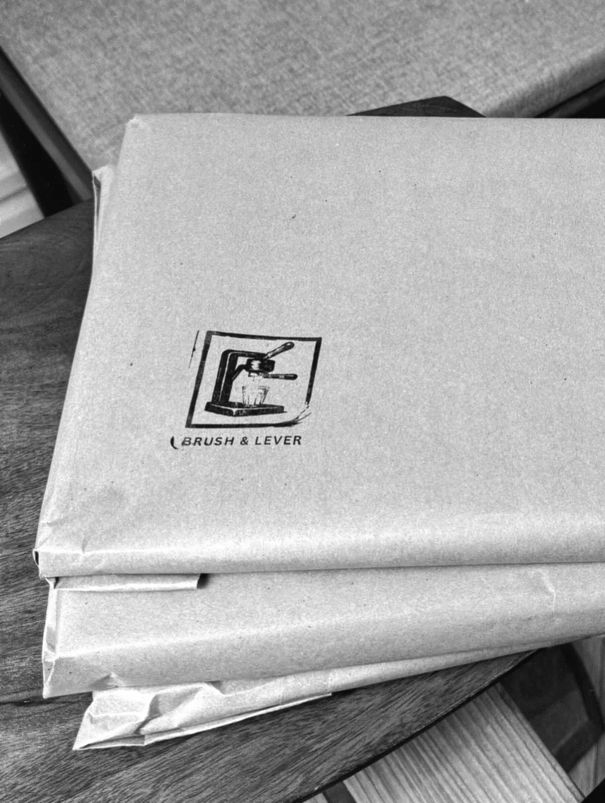Kraft parcels stamped with the lever mark